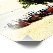 Longtail Boats op Hong Island, Thailand Print Foto Afdruk (Hoek)