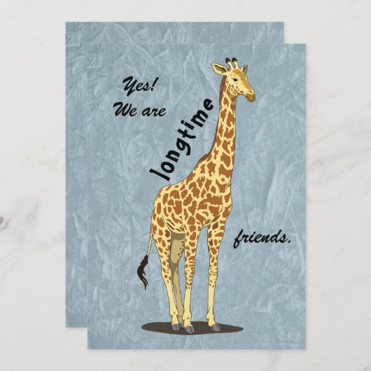 Longtime friends - with Giraffe image Feestdagenkaart (Voorkant / Achterkant)