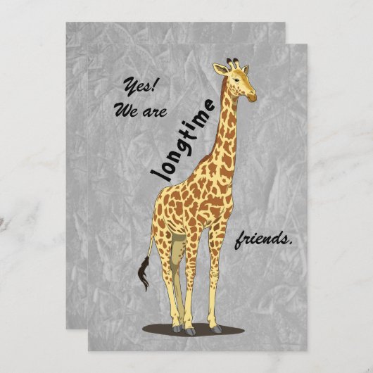 Longtime friends - with Giraffe image Feestdagenkaart (Voorkant / Achterkant)