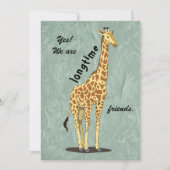 Longtime friends - with Giraffe image Feestdagenkaart (Voorkant)