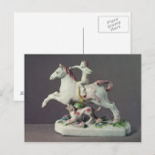 Longton Hall figuur van Cupid die op een paard rij Briefkaart (Voorkant / Achterkant)