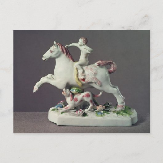 Longton Hall figuur van Cupid die op een paard rij Briefkaart (Voorkant)