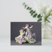 Longton Hall groep, twee putti met geit, c.1755 Briefkaart (Staand voorkant)