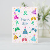 Longtransplantaat roze streep bedankkaart (Staand voorkant)