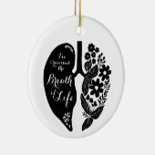 Longtransplantatie Wildflower Breath of Life Black Keramisch Ornament (Rechts)