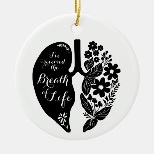 Longtransplantatie Wildflower Breath of Life Black Keramisch Ornament (Voorkant)