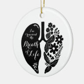 Longtransplantatie Wildflower Breath of Life Black Keramisch Ornament (Links)