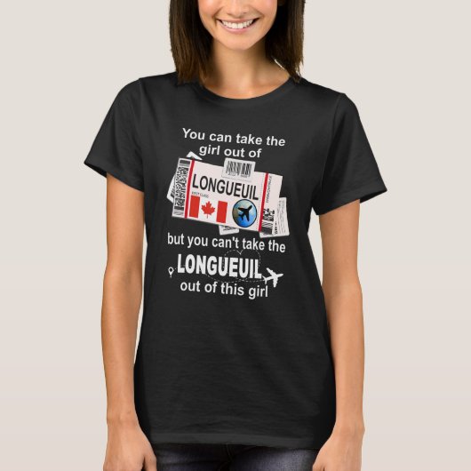 Longueuil Boarding Pass Longueuil Girl Longueuil T-shirt (Voorkant)
