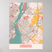 Longueuil - Canada Chalk City Map Poster (Voorkant)