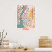Longueuil - Canada Chalk City Map Poster (Keuken)