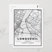 Longueuil Quebec Canada Travel City Map Briefkaart (Voorkant / Achterkant)