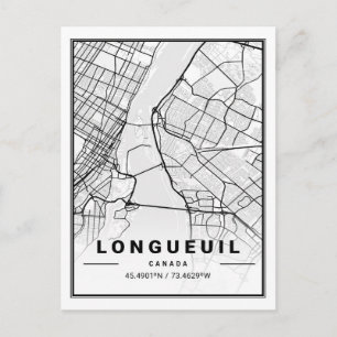 Longueuil Quebec Canada Travel City Map Briefkaart