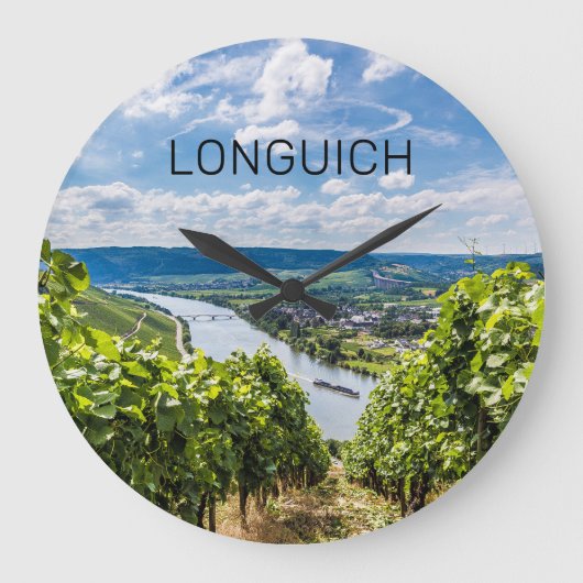 Longuich Moselle Vineyard Panorama Duitsland Grote Klok (Voorkant)