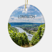 Longuich Moselle Vineyard Panorama Duitsland Keramisch Ornament (Links)