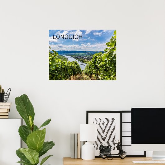 Longuich Moselle Vineyard Panorama Duitsland Poster (Thuiskantoor)