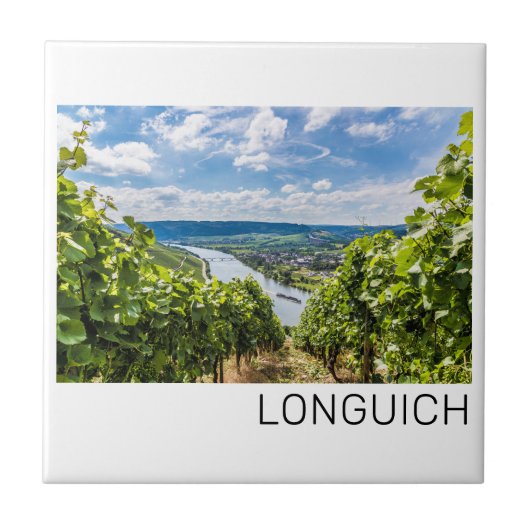 Longuich Moselle Vineyard Panorama Duitsland Tegeltje (Voorkant)