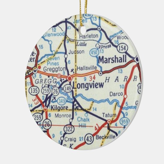 Longview & Marshall Texas Christmas Ornament (Links)