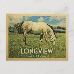 Longview Texas Horse Boerderij - Vintage Travel Briefkaart