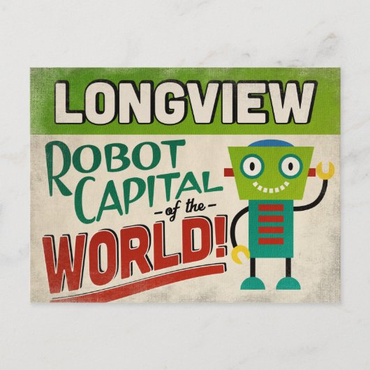 Longview Texas Robot - Funny  Briefkaart (Voorkant)