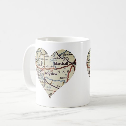 Longview TX  kaart Koffiemok (Voorkant links)