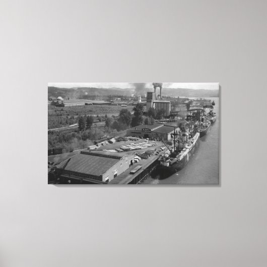 Longview, WA — Uitzicht van de haven van Air Canvas Afdruk (Voorkant)