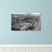 Longview, WA — Uitzicht van de haven van Air Canvas Afdruk (Insitu (Houten vloer))