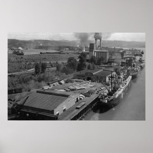 Longview, WA — Uitzicht van de haven van Air Poster (Voorkant)