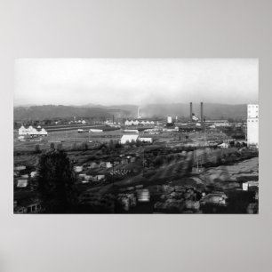 Longview, WA-Uitzicht van Long-Bell Lumber Co Poster