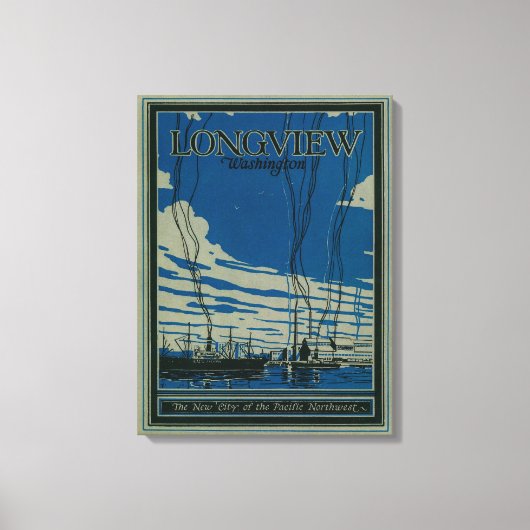 Longview, Washington Adverteren Poster Canvas Afdruk (Voorkant)