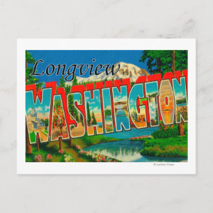 Longview, Washington - Grote Letter-scènes Briefkaart