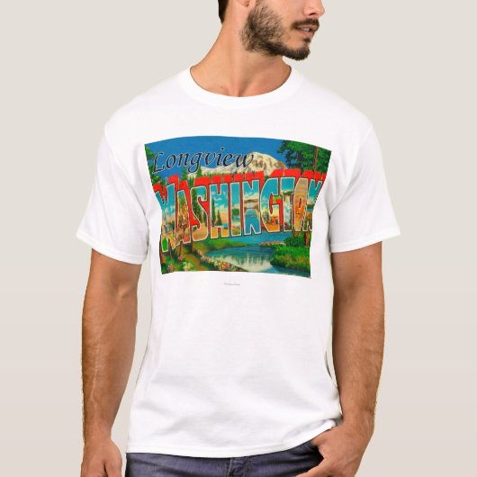 Longview, Washington - Grote Letter-scènes T-shirt (Voorkant)