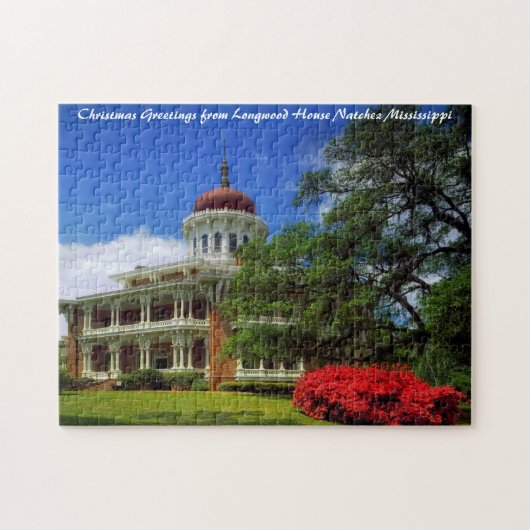 Longwood House Natchez Kerstgroeten Legpuzzel (Horizontaal)