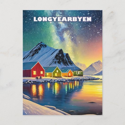 Longyearbyen, arctische oasis briefkaart (Voorkant)