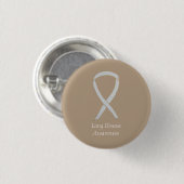 Longziekte bewustzijn Witte Lint Kunstspeldje Ronde Button 3,2 Cm (Voorkant /achterkant)