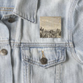 Loningen, boerderij vierkante button 5,1 cm (In situ)