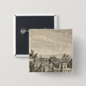 Loningen, boerderij vierkante button 5,1 cm (Voorkant /achterkant)