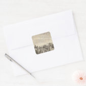 Loningen, boerderij vierkante sticker (Envelop)