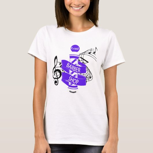 Lood Barbershop Harmony Paars Design T-Shirt (Voorkant)
