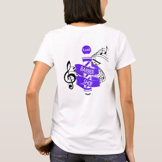 Lood Barbershop Harmony Paars Design T-Shirt (Achterkant)