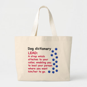 Lood - hondenwoordenboek grote tote bag