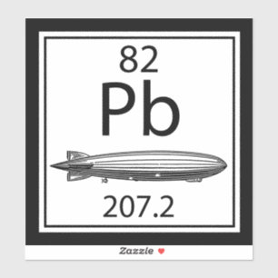 Lood Zeppelin Periodiek Systeem Atoomnummer Led Sticker