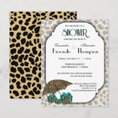 Loodafdrukken en Blauwgroen accessoires nodigen u Kaart (Voorkant / Achterkant)