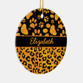 Loodafdrukken en Oranje geel afdrukken Keramisch Ornament (Rechts)