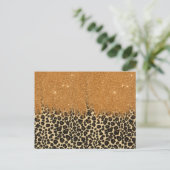 Loodafdrukken met Gold Faux Glitter Bruske Stroke Briefkaart (Staand voorkant)