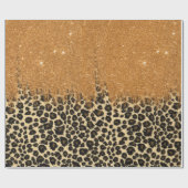 Loodafdrukken met Gold Faux Glitter Bruske Stroke Cadeaupapier (Vlak)