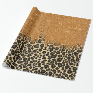 Loodafdrukken met Gold Faux Glitter Bruske Stroke Cadeaupapier