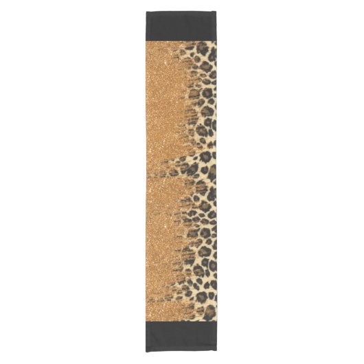 Loodafdrukken met Gold Faux Glitter Bruske Stroke Korte Tafelloper (Voorkant)