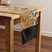 Loodafdrukken met Gold Faux Glitter Bruske Stroke Korte Tafelloper (Voorbeeld)