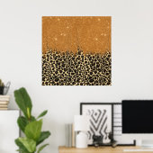 Loodafdrukken met Gold Faux Glitter Bruske Stroke Poster (Thuiskantoor)