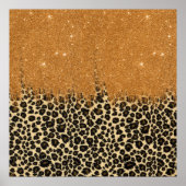 Loodafdrukken met Gold Faux Glitter Bruske Stroke Poster (Voorkant)
